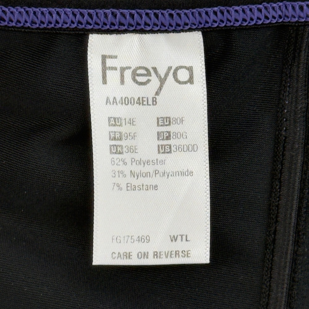 Freya Active Epic Molded Underwire Sports Bra Black Blue 36DDD High Impact - Picture 6 of 8